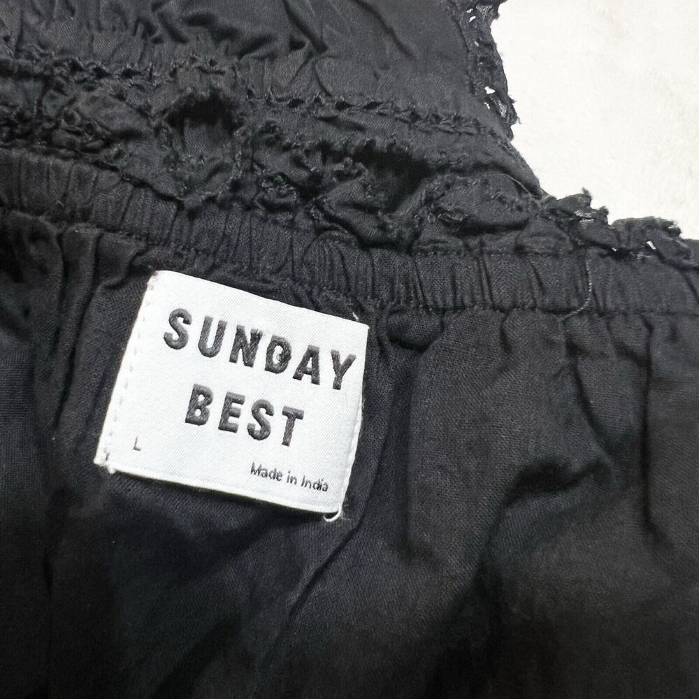 Aritzia Sunday Best Angela Dress Black Mini Strappy Sz L - Picture 3 of 15
